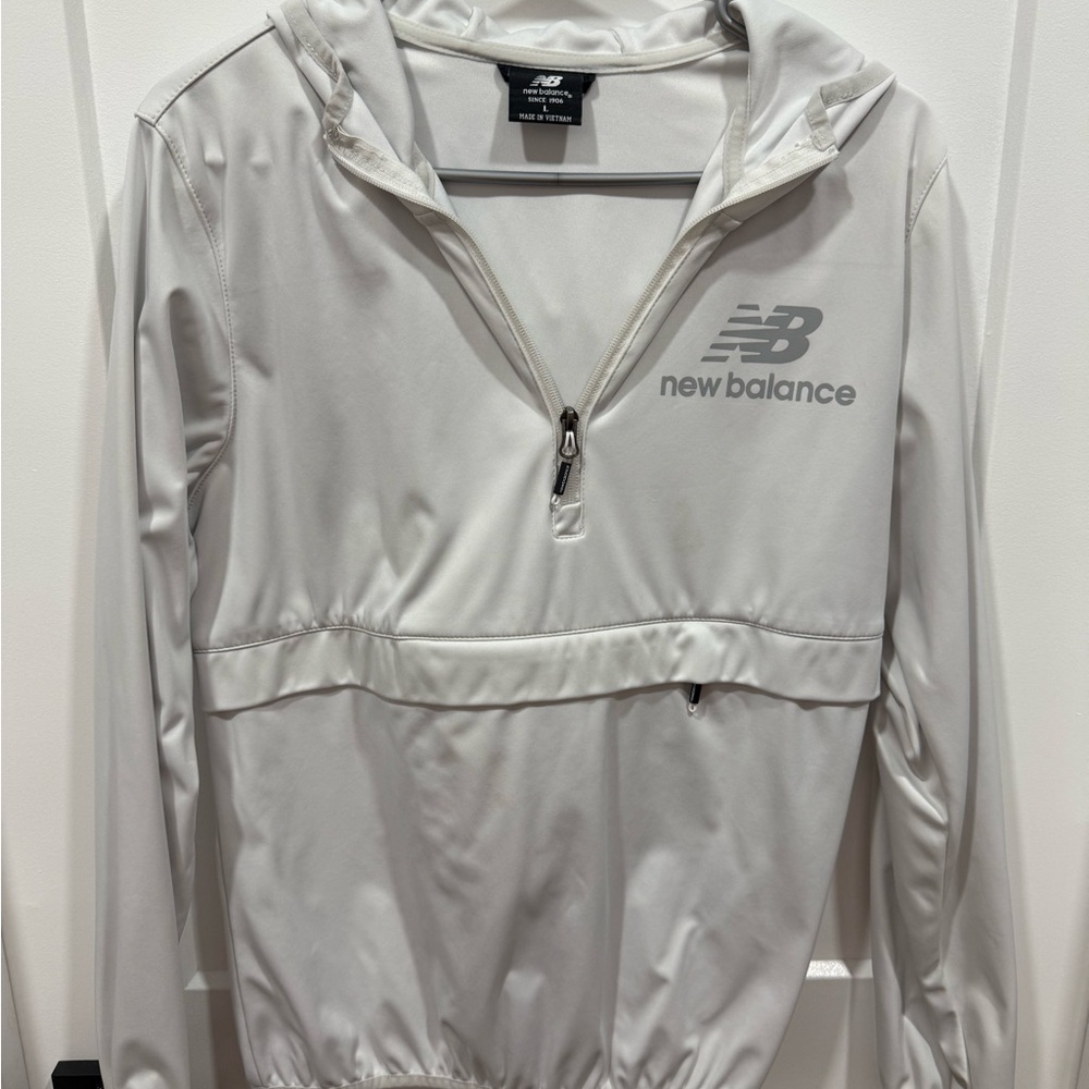 New Balance White Half-Zip Pullover
